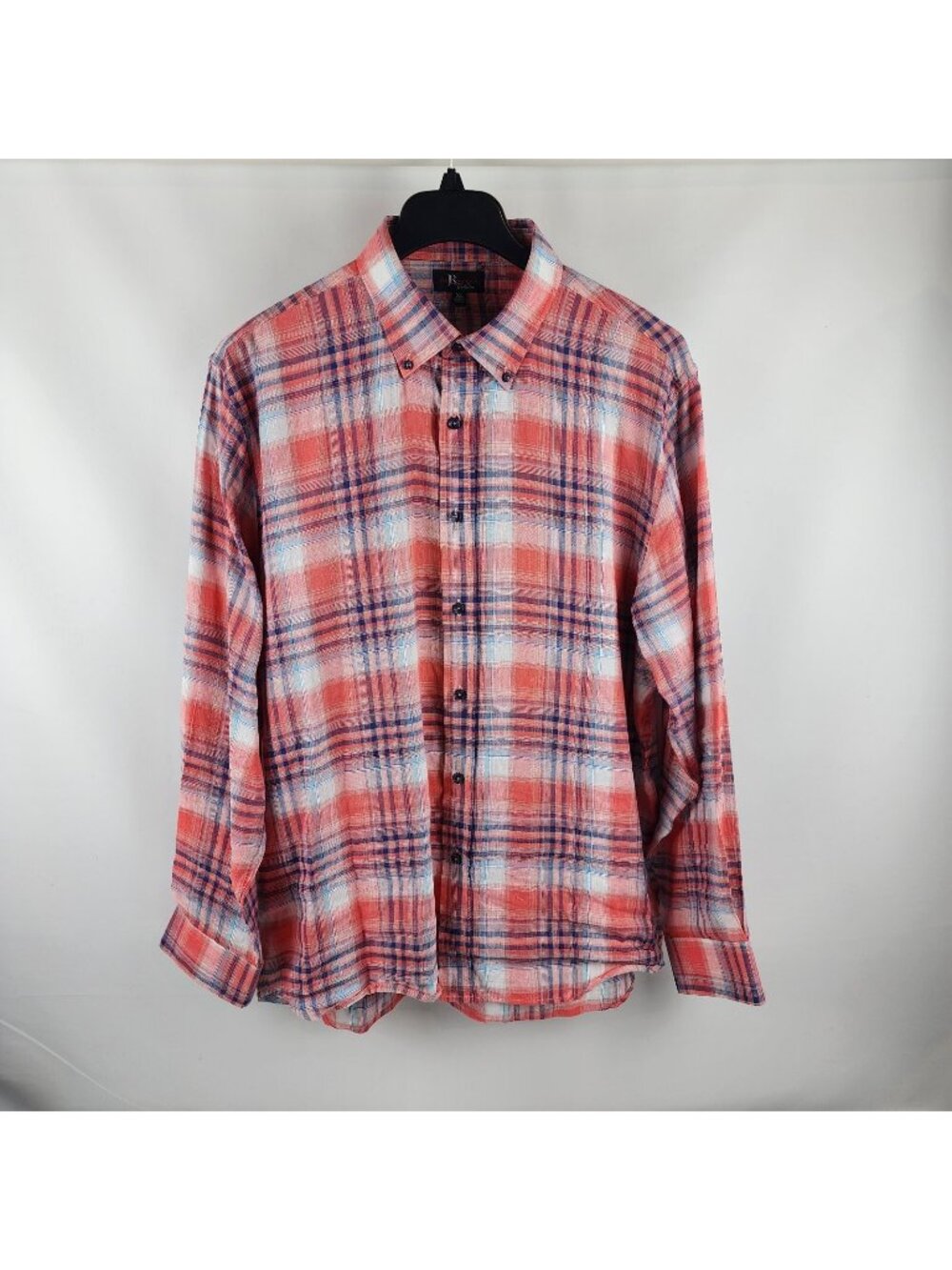 Jon Randall Collection Shirt Mens XL Multi Linen Blend Long Sleeve Button Down